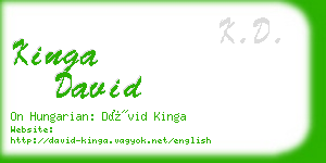 kinga david business card